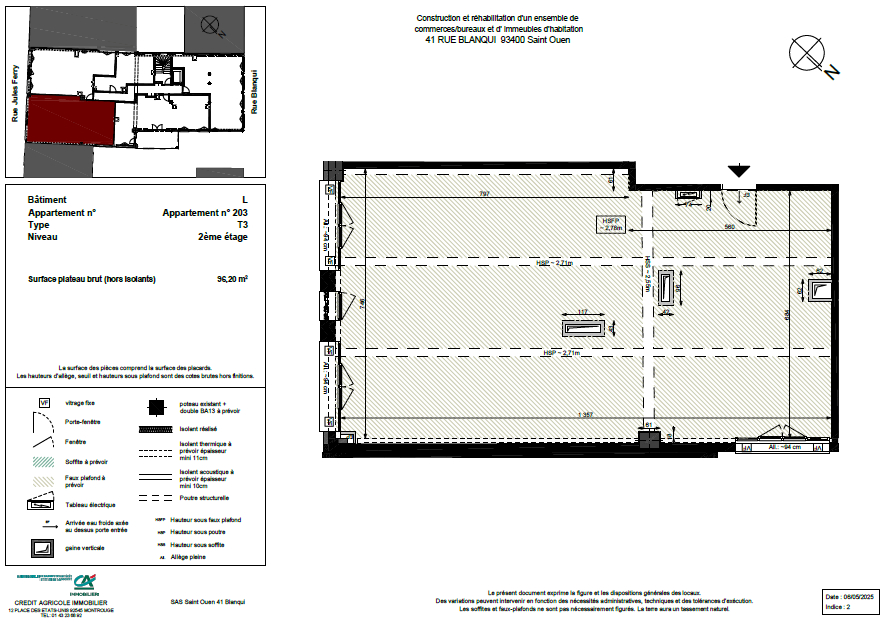 Appartement  3 pièces tour Lods