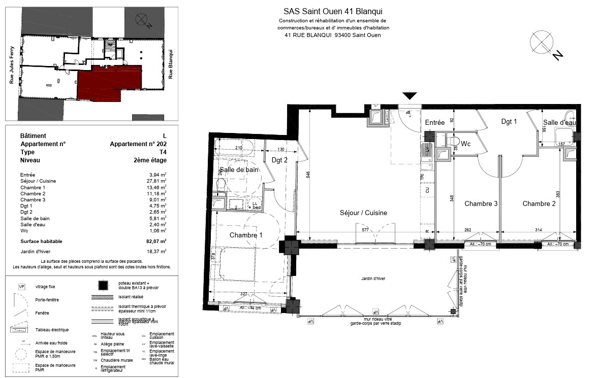 Appartement  4 pièces tour Lods